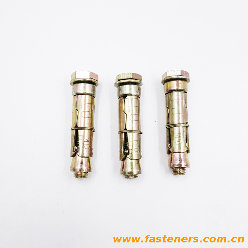 3Pcs Fix bolt with washer and bolt Carbon steel yellow zinc