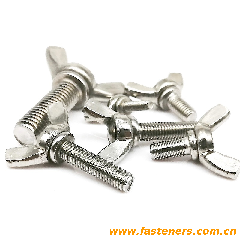DIN318 Wing Screws With Edged Wings Hand Tighten Butterfly Ear Wing Head Thumb Screw Thumbscrew Adjust Bolt