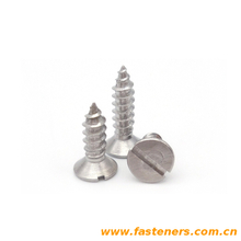 ASME B18.6.4 Slotted 100° Flat Countersunk Head Tapping Screws - Type AB Thread Forming [Table VI1]
