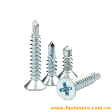NF E25-858 Crosse Recessed Countersunk Head Drilling Screws With Tapping Screws Thread