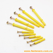 Plastic yellow Screw Hole Plugs Fixing Anchor Plastic Expand Tube for Screw Preservation Nail