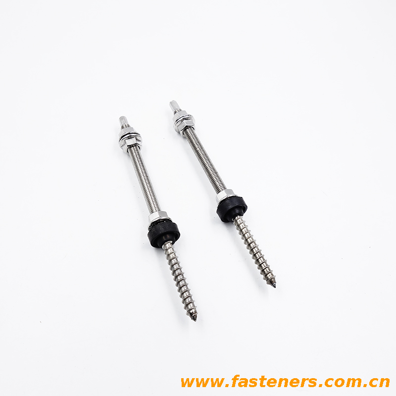 M10 Double Head Dowel Screw/ Hanger Bolt for Solar Roof Mounting Stainless Steel 304 、430 